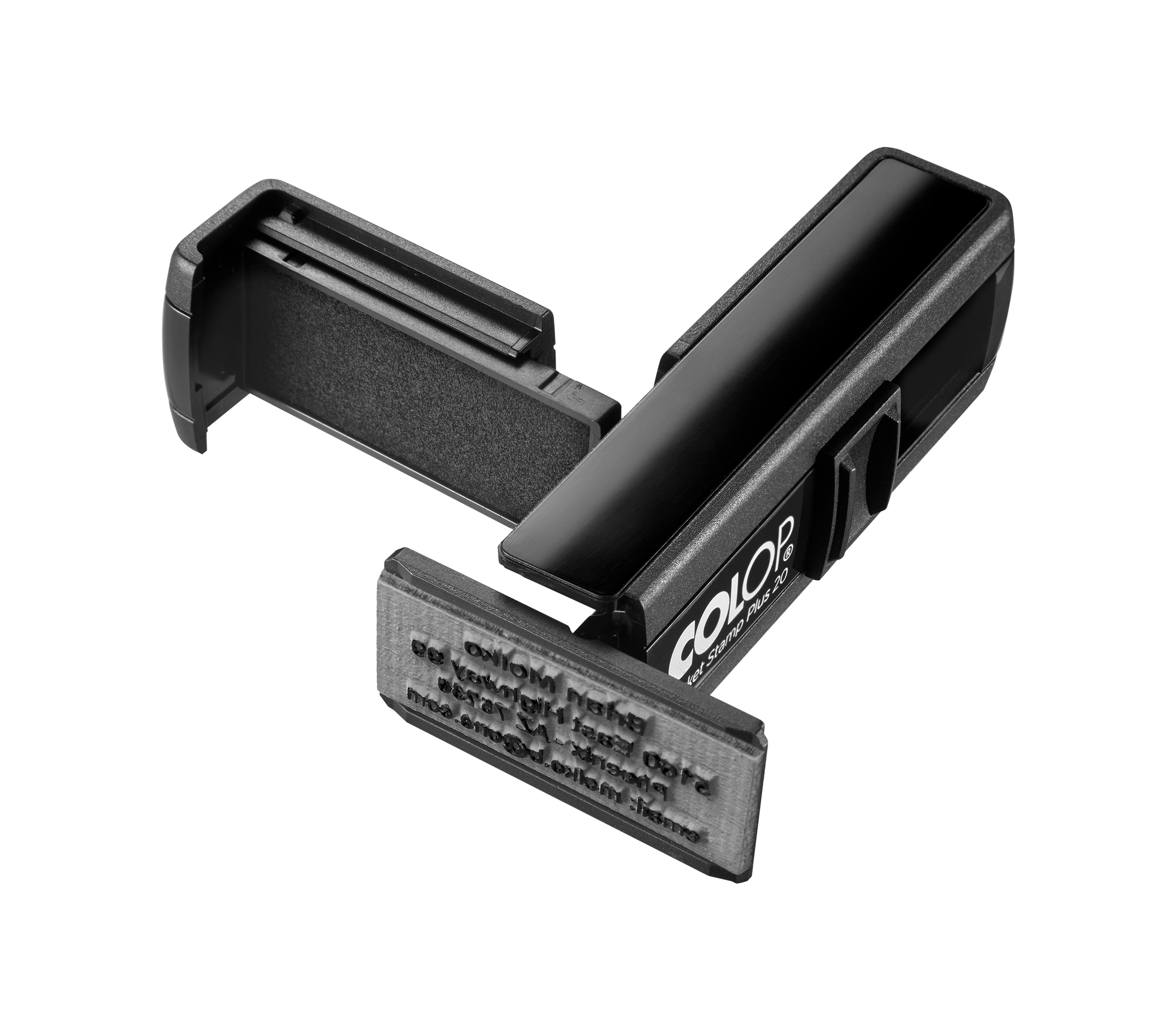 PS_Plus20_black_open Σφραγίδα Τσέπης Colop Pocket Plus 20 Διάσταση 14x38mm εώς 5 σειρές - Image 1